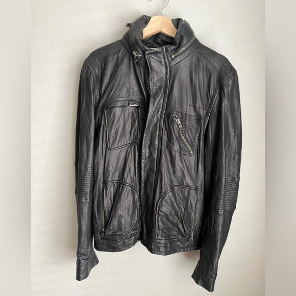 Yigal Azrouel Hooded Motorcycle Black Leather Jacket lambs leather large - Picture 6 of 16